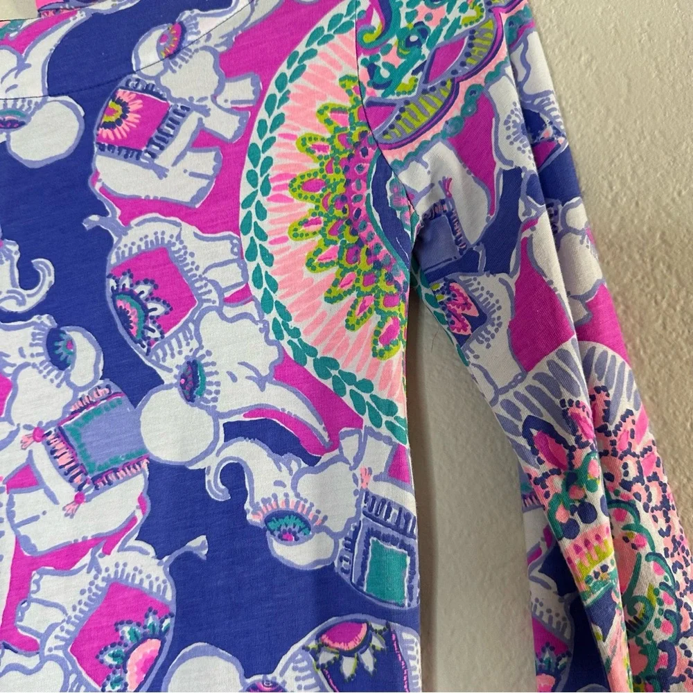 LILLY PULITZER purple / pink elephant Play That Trunky Music Bay dress XXS - Picture 12 of 12